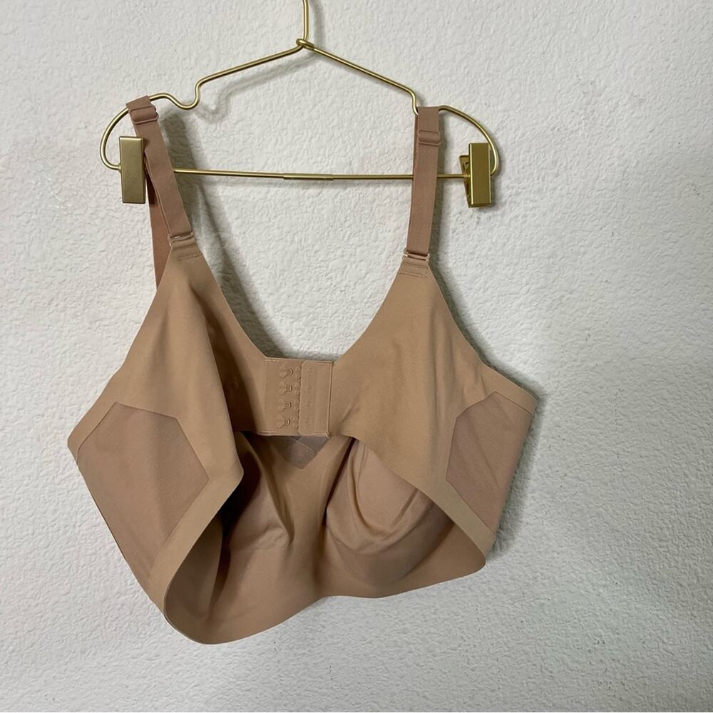 Honeylove‎ Crossover Bra Tan Mesh V Neck Womens Size 3X / 44DD 44E 44DDD 44F - Picture 3 of 5